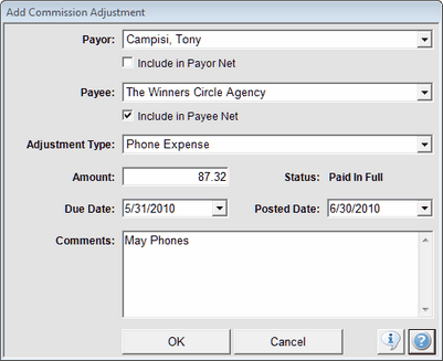 AddModifyCommissionAdjustment