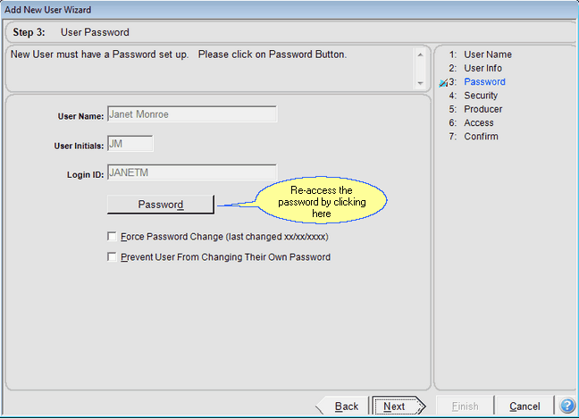 Add / Change Password Screen Add / Change Password Screen