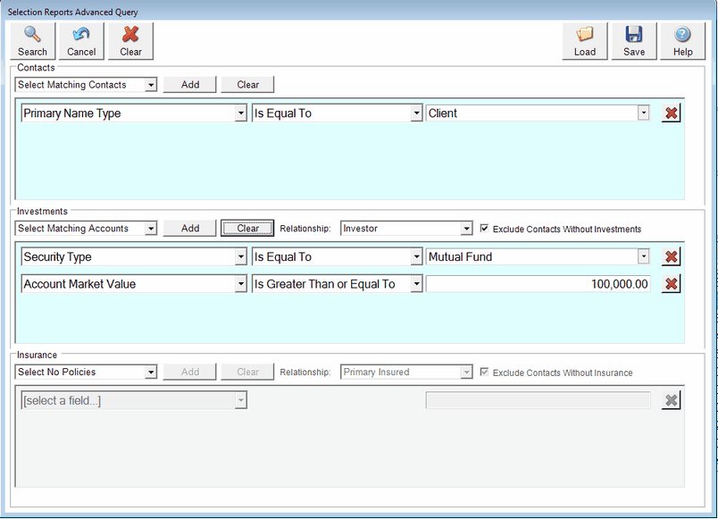Conbining Contacts And Investments in the Search Conbining Contacts And Investments in the Search