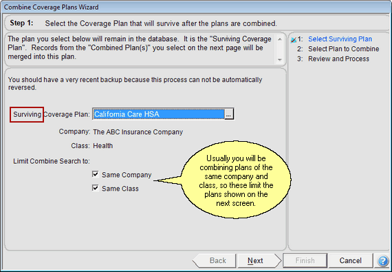 Step 1 chooses the Surviving Plan Step 1 chooses the Surviving Plan