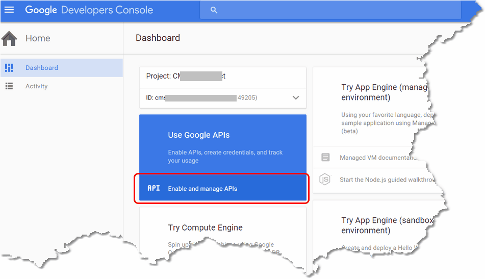 Screen 2: Click on the Enable API Button Screen 2: Click on the Enable API Button