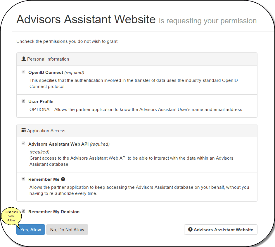 This is the Authorization Server Screen.  All you need to do is click the Yes, Allow button.