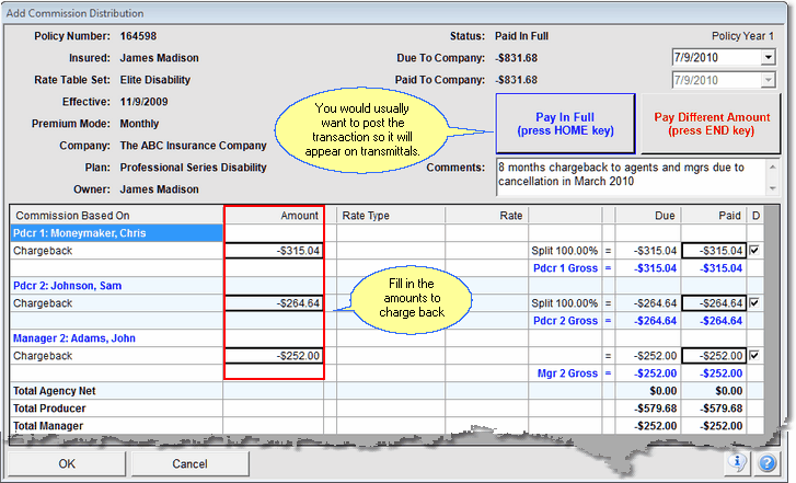 After Entering Chargeback Amounts And Posting The Transaction