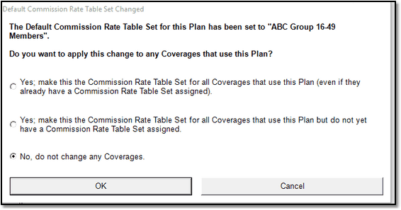 Options on assigning a default rate table Options on assigning a default rate table