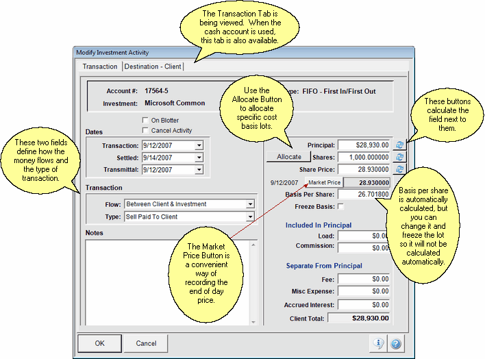 Modify Activity Transaction Tab Modify Activity Transaction Tab