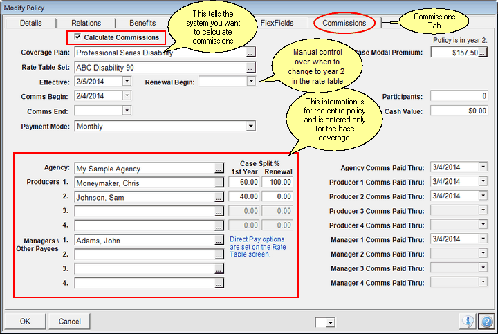 Commission Information For Base Coverage Commission Information For Base Coverage