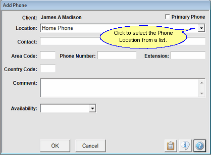 Add / Modify Phone Screen Add / Modify Phone Screen