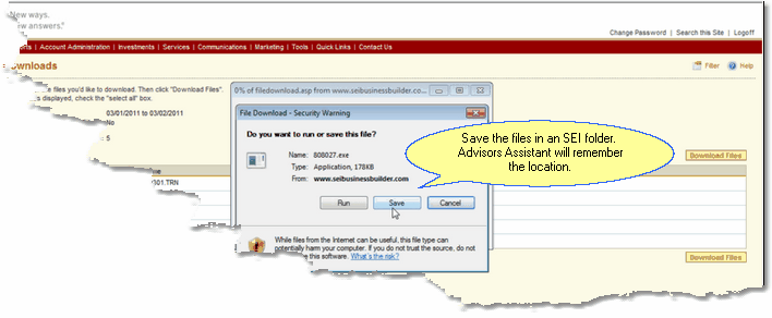 Choose Your Location To Save Files