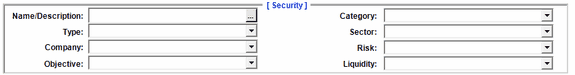 Security Section Of Investment Selection Criteria Screen