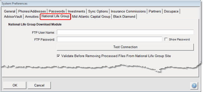 You must activate the National Life Group module before this tab shows on the screen You must activate the National Life Group module before this tab shows on the screen