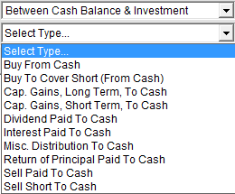 Available Types For Flows Between Cash Balance & Investment Available Types For Flows Between Cash Balance & Investment