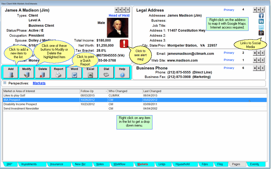 View Client With Markets