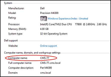 Computer Name Displayed By Vista Computer Name Displayed By Vista